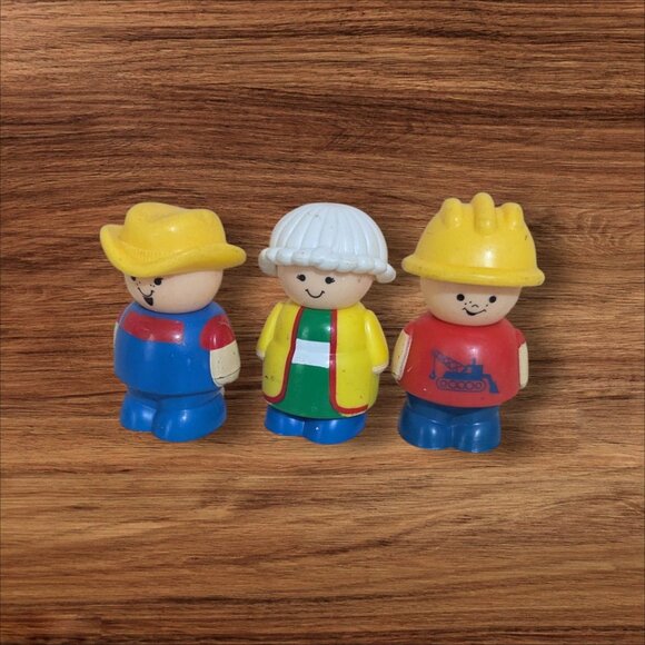 Shelcore Vintage Figurine Set - Farmer Chef & Construction Worker Toys - Picture 1 of 8
